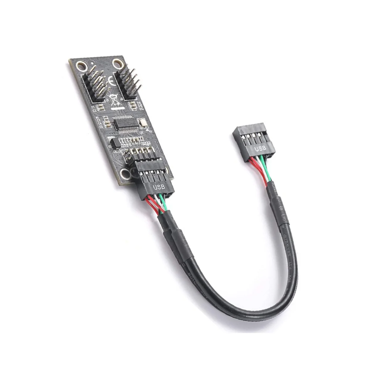 AT87-USB Hub USB Splitter USB2.0 9Pin to Dual 9Pin Hub Adapter Riser Motherboard USB Connector 1 to 2 Extension Cable