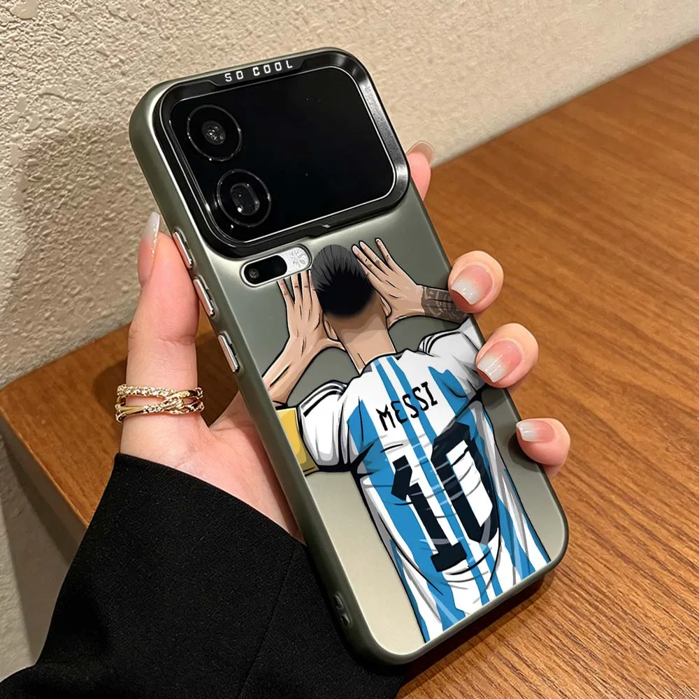 Colorful Silver Football Design Phone Case Featuring M-Messi Design