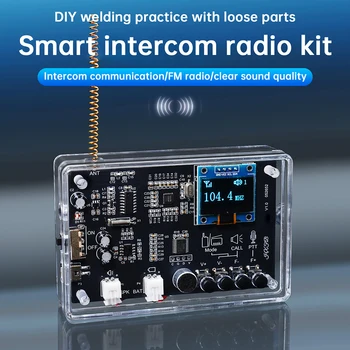 DIY FM Radio with Walkie-Talkie Functionality Smart Walkie-Talkie Radio Module Radio Soldering Practice Kit 87-108MHz 1