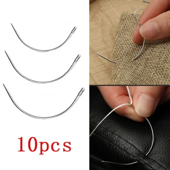 10pcs Curved Needles Practical C Type Repair Mattress Hand Sewing Needles for Hand Quilting Weaving Needle