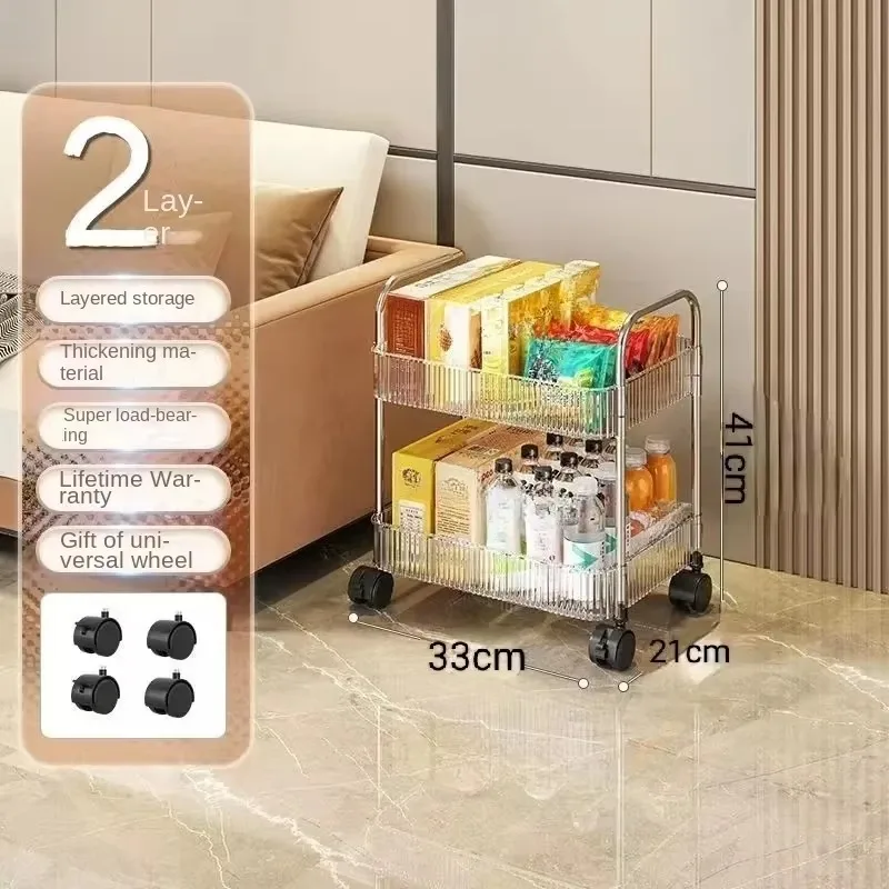 Multi-Layer Acrylic Storage Rack Box Waterproof Transparent Mobile Shelf Small Spaces Cosmetics Books Kitchen Organizer