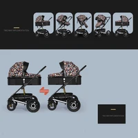 Baby Stroller with Leather Bassinet