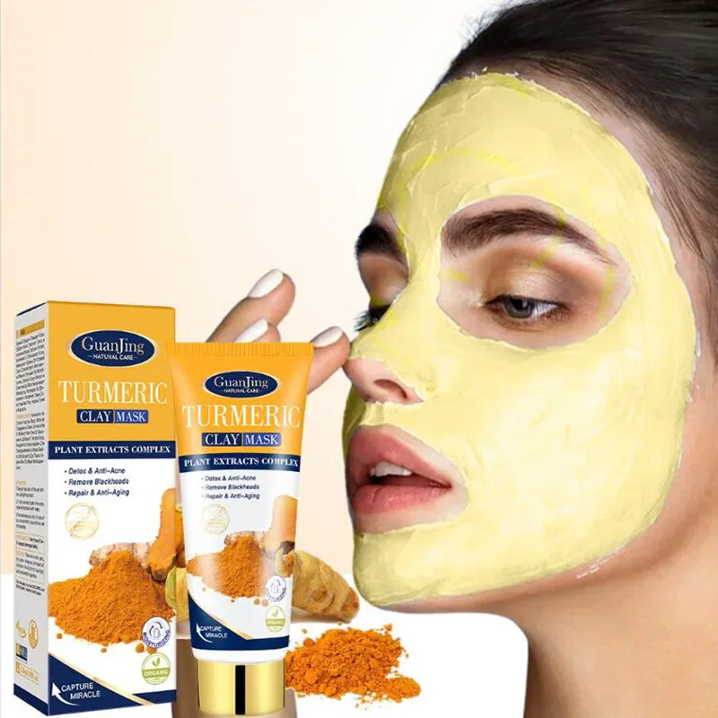 Turmeric Face Mask Mud Brightening SPA Anti Aging Wrinkle Treatment