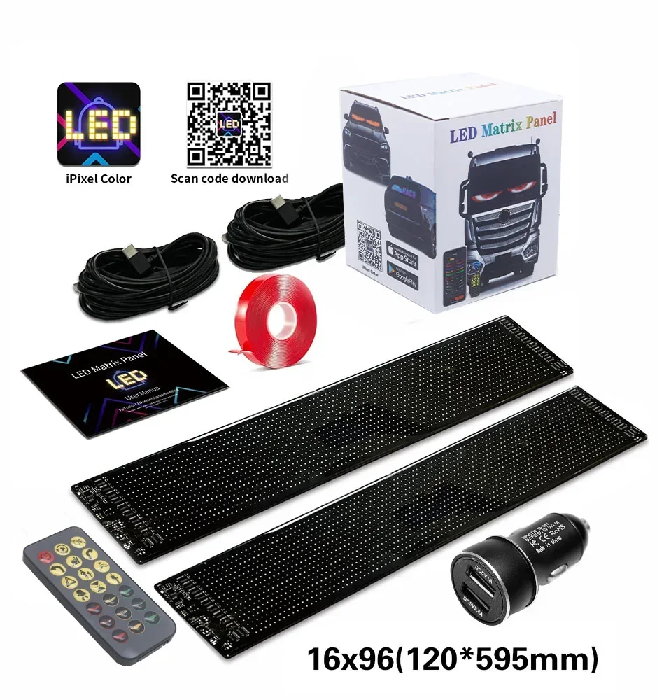 2 in 1 LED Matrix Pixel Panel Display Screen Flexible RGB Car Graffiti Scrolling Text Animation Shop Reminder Light Bluetooth led display light,led panel,led light