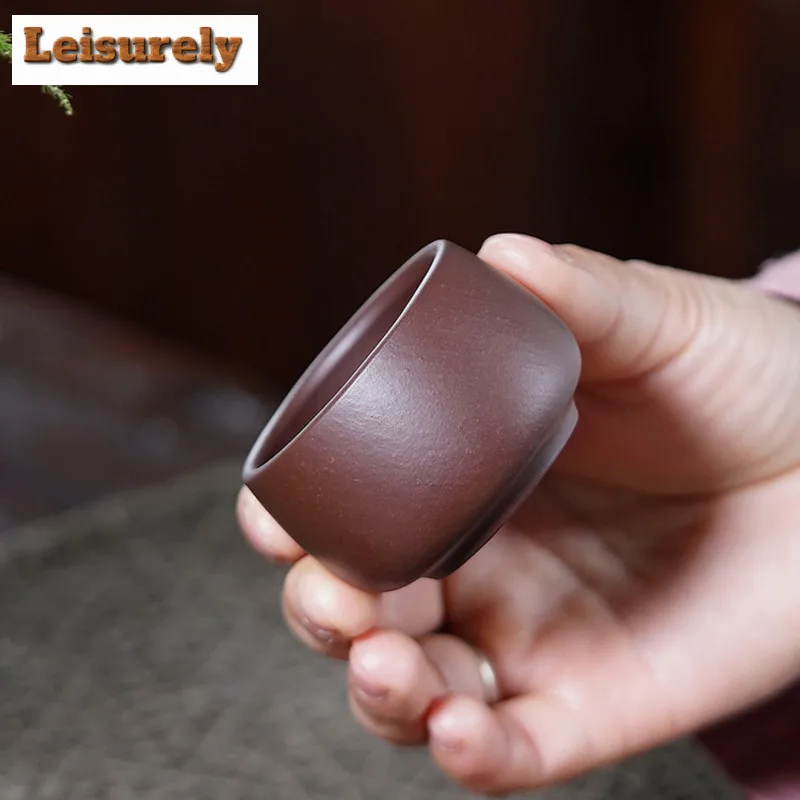 2pc/lot Yixing Purple Clay Teacup Ancient Tea Bowl Mug Tea-tasting Smelling Cup Chazhan Master Cups Zisha Teaset Collection 60ml