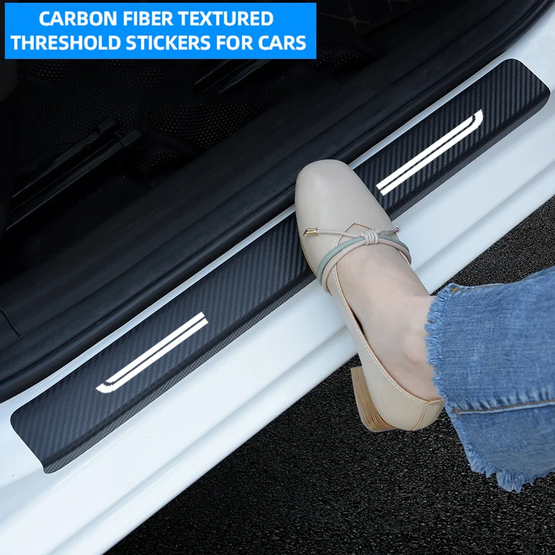 

Наклейки для порога, защитная пленка из углеродного волокна против царапин для KIA mohas, защитные полоски для бампера порога багажника