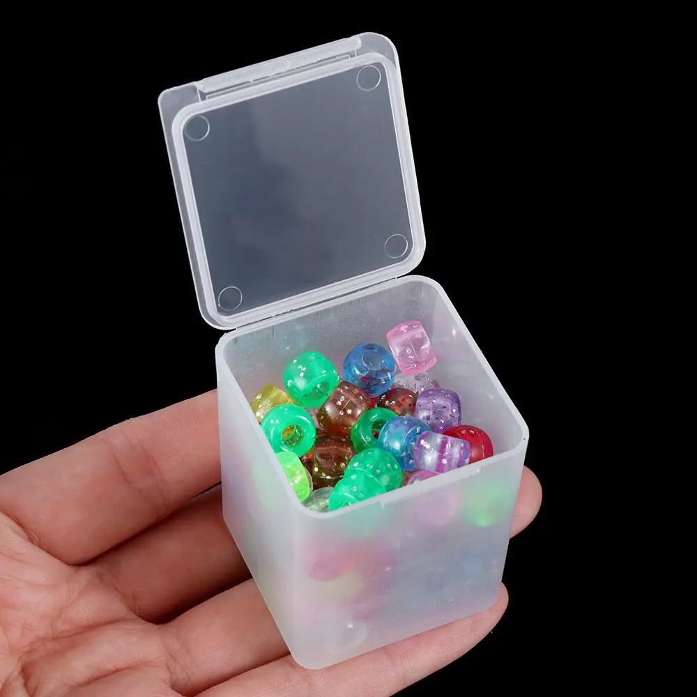 1Pcs Small Clear Plastic Beads Storage Box Small Items Crafts Hardware Storage Container Case