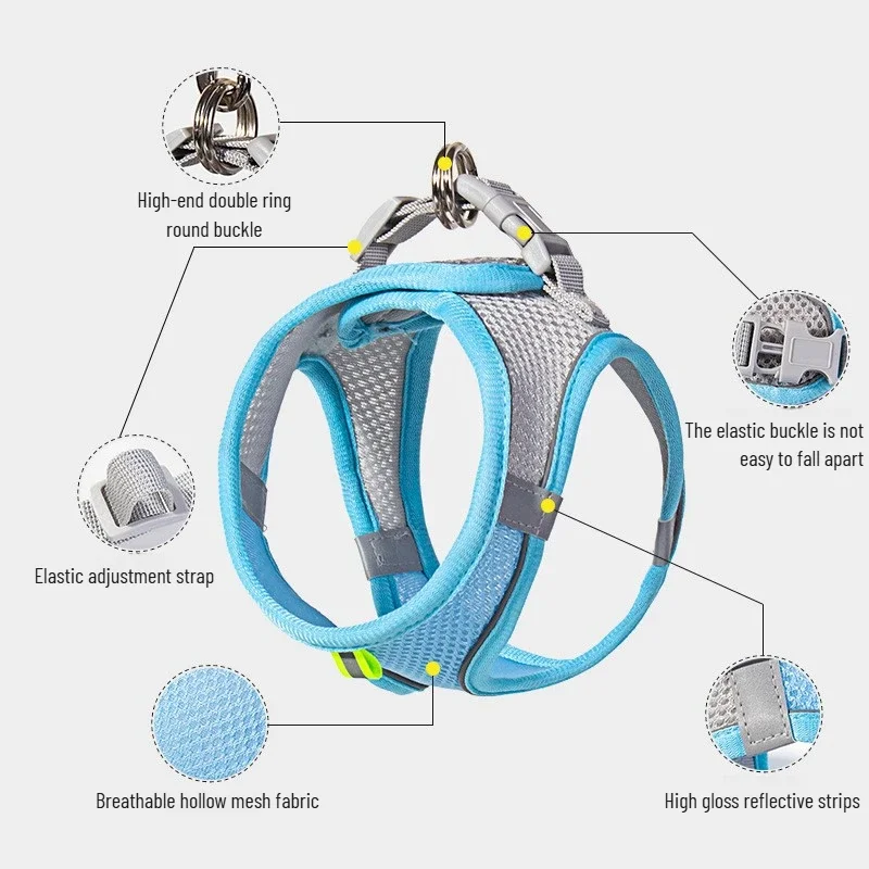 Adjustable Reflective Cat Collar & Leash Set – Comfortable Walking Vest 6