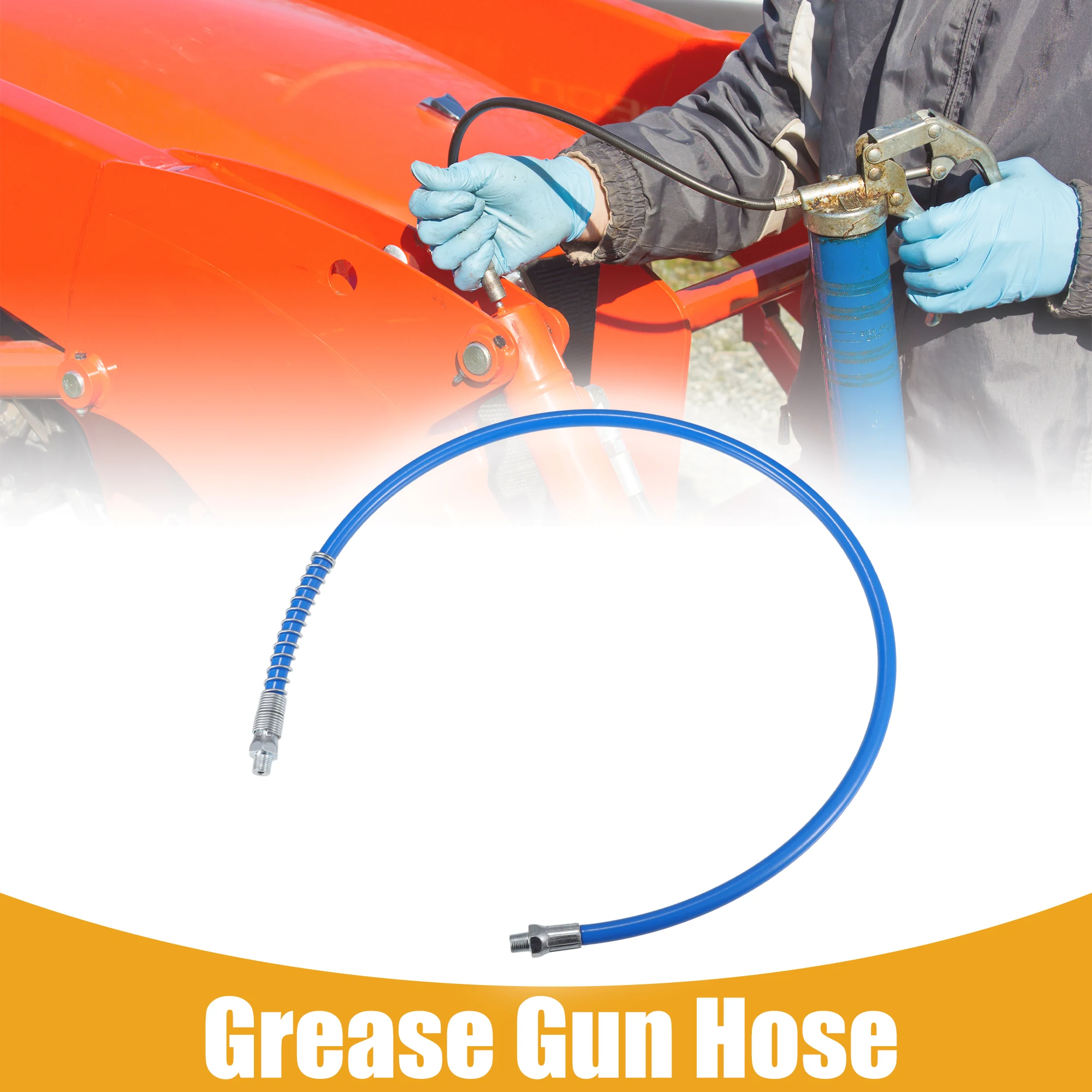 30/40/50cm-180cm Grease Gun Hose Extension Hand and Air Powered Grease Guns Connector Trailer Flex Hose X Autohaux grease gun coupler