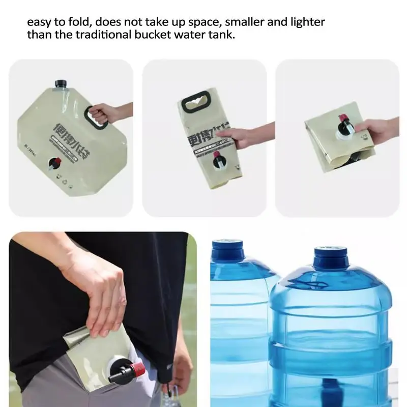 Portable Water bag With faucet for camping folding Water Container Bag 8L Collapsible Pouch with Handle Camping Supplies