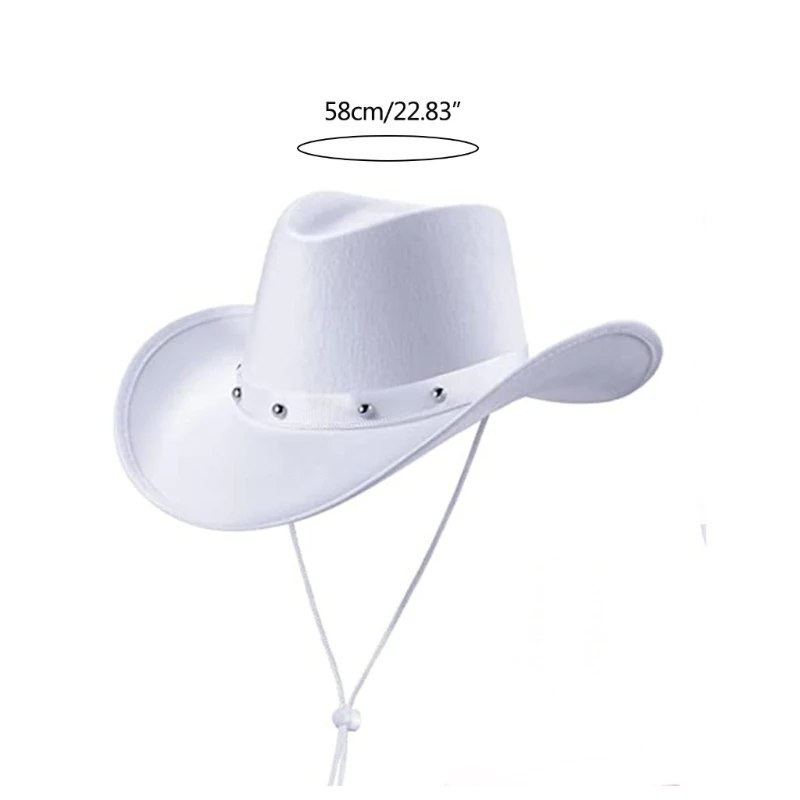 Cowboy Hats Felt Western Style Wide Brim Hat For Women Men Halloween Cosplay Party Costume