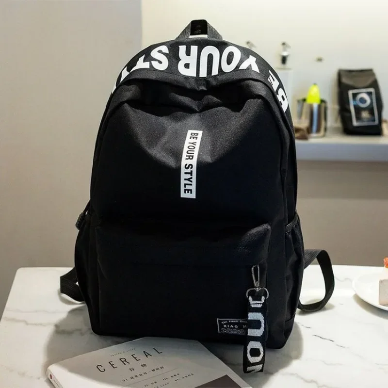 High School Students Large Capacity School Bags Fashion Canvas Backpack Books Stationery Organizer Bags Traveling Storage Bags