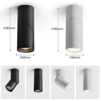 조도 조절식 회전 LED 다운라이트, COB 천장 스포트라이트, AC110-220V LED 벽 램프, 따뜻한 차가운 흰색 실내 조명, 9W, 15W, 24W