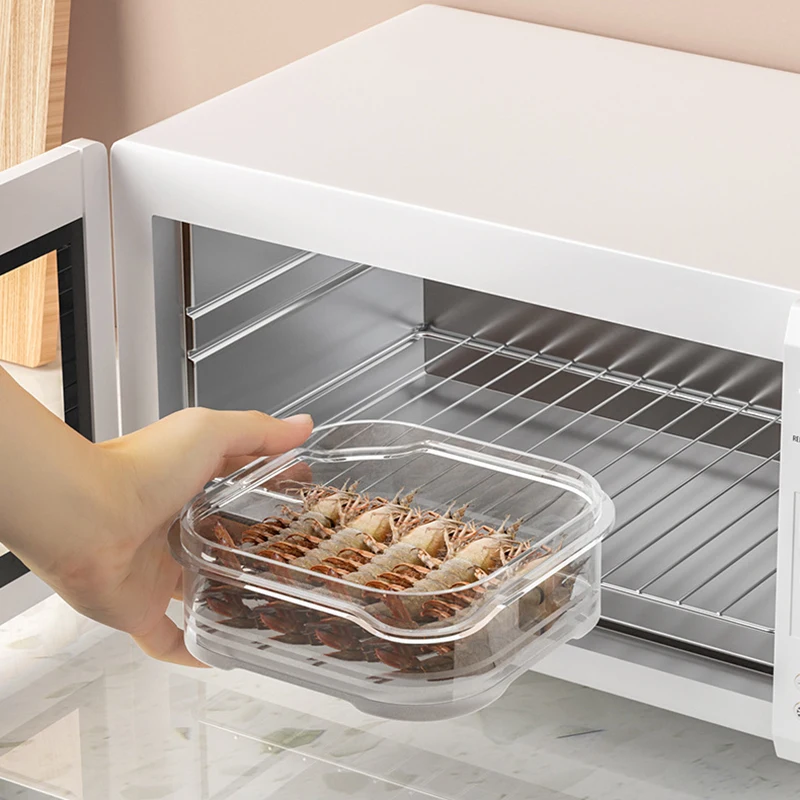3Pcs Sealed Storage Box Transparent Kitchen Organizer Fridge Fruit Meat Freezing Sorting Sealing Boxes Sealed Food Storage Case 6