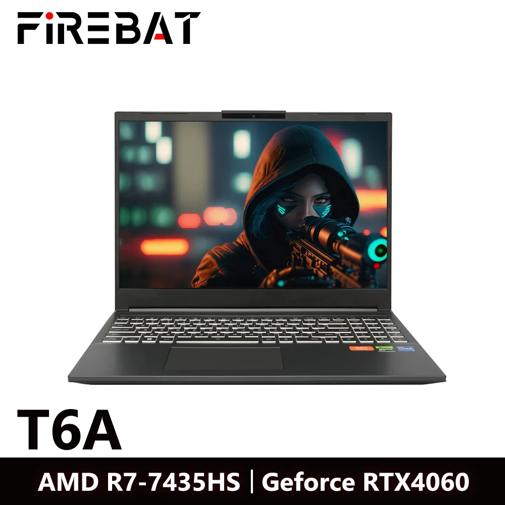 FIREBAT T6AD 16 Inch Geforce RTX 4060 AMD Ryzen7 7435HS DDR5 165Hz 2.5K Wifi6 BT5.1 16GB 512GB Gaming Gamer Notebook Laptop FIREBAT T6AD 16 Inch Geforce RTX 4060 AMD Ryzen7 7435HS DDR5 165Hz 2.5K Wifi6 BT5.1 16GB 512GB Gaming Gamer Notebook Laptop