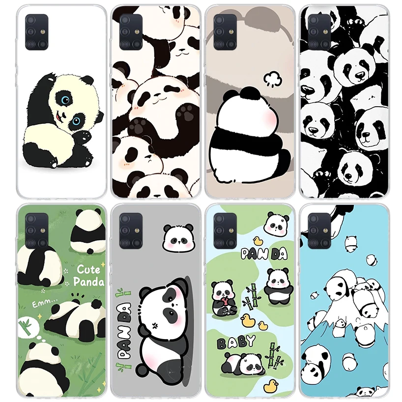 Custodia Per Telefono Con Orso Panda Carino Cartone Animato Per Samsung Galaxy A51 A50S A41 A40 A31 A30S A21S A20S A10S A20E A71 A70 A6 A7 A8 A9 Sh Pr