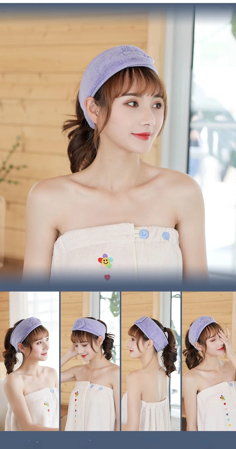 Women Wide Hairband Adjustable Soft Toweling Hair Accessories Headbands Yoga SPA Bath Shower Makeup Wash Face Cosmetic Headband korean hair clips