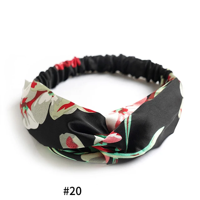 Summer Bohemian Bandanas Elastic Hair Bands Yoga Exercise Cotton Headband Women Headwear Print Vintage Cross Unisex Scrunchies Print Cross20