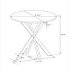 31.5'' Modern Cross Leg Round Dining Table, White Marble Top Occasional Table, Two Piece Removable Top, Matte Finish Iron Legs 4