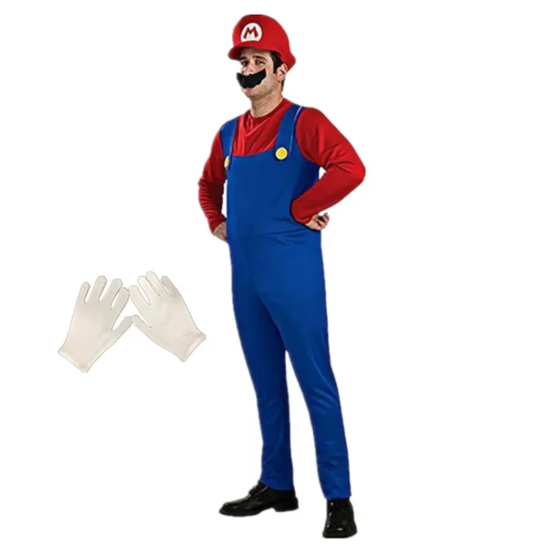 Costume de Super Mario Bros avec Chapeau et Moustache pour Homme