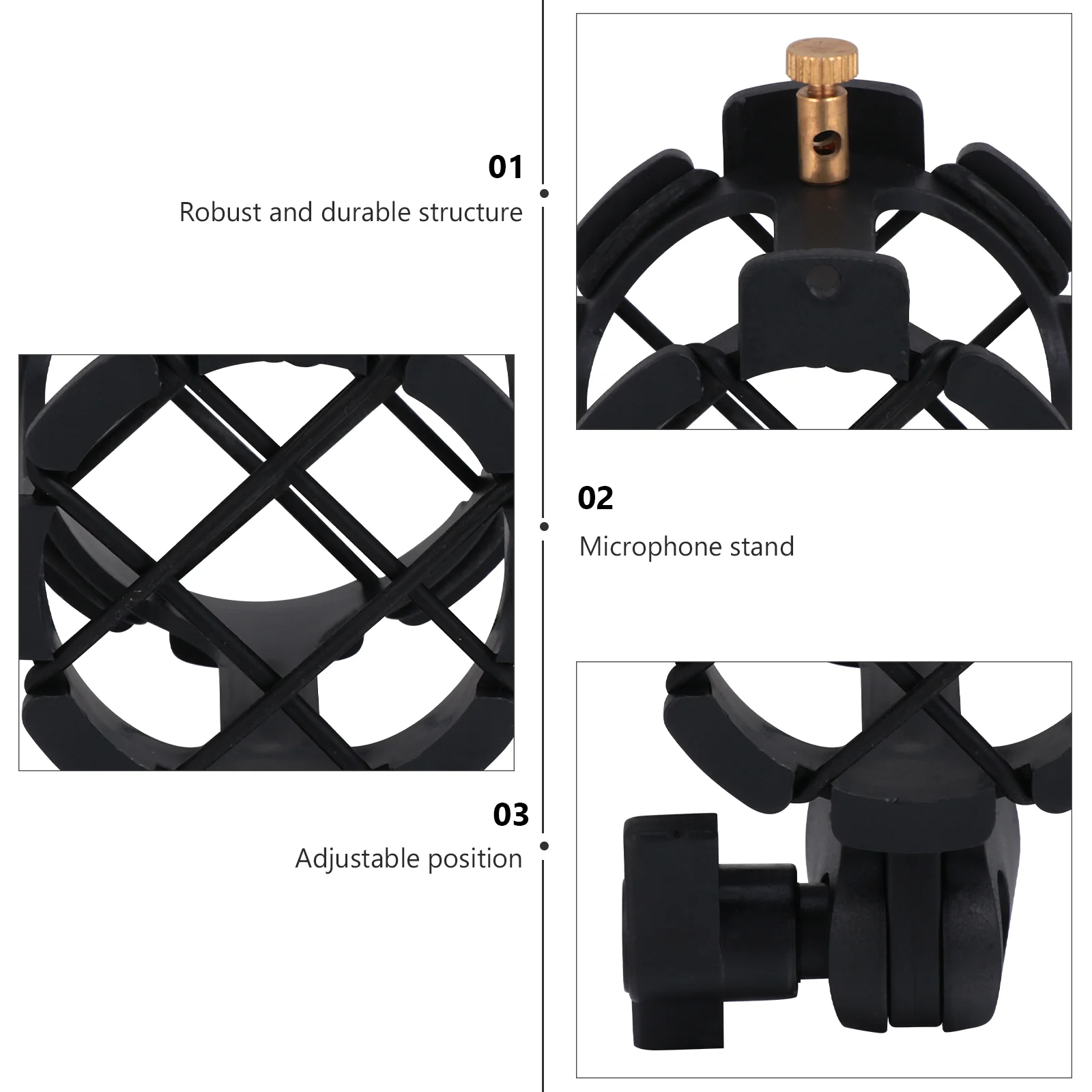 Mic Stand Shock Mount Clip For Desk Holder Bracket Lightweight Portable Outdoor Angle Adjustable Touring Recording Storage Rack