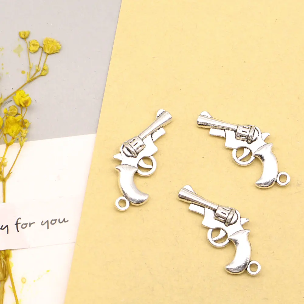 

5pcs 15x27mm Guns Charms Pendant For Jewelri Home Decor Crafts Supplies For Jewelry Antique Silver Color