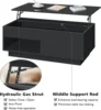 Lift Top Coffee Table with Storage LED Coffee Table Morden High Gloss Living Room 3 Tiers Modern Tea Table 4
