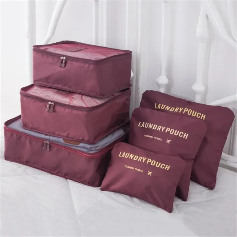 6 PCS Travel Storage Bag Multifunction Packing Cube Bag Travel Kit Set for Women Clothes Tidy Organizer Wardrobe Suitcase Pouch travel bags storage bag clothes storage bags