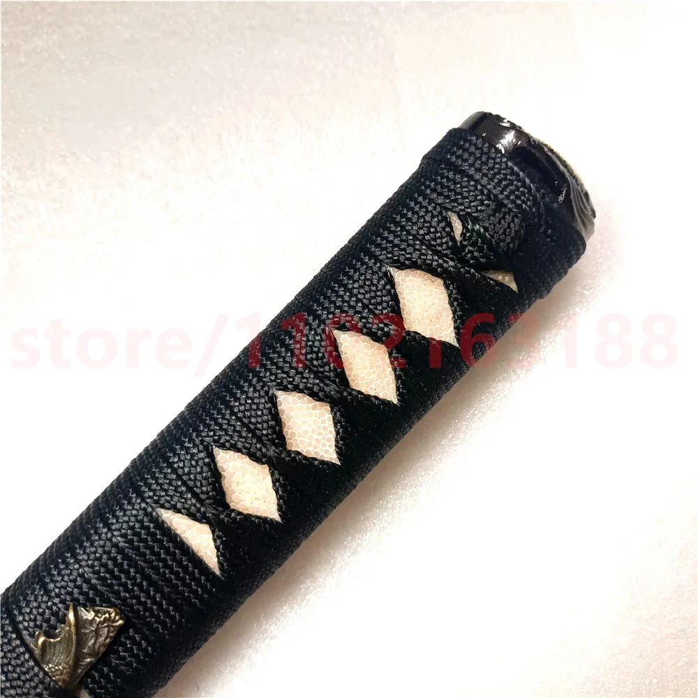Unique Tsuka Handle Hilt Alloy Fuchi Menuki Kashira For Japanese Japan Samurai Katana Sword Fittings Fish Theme Real Rayskin New 4