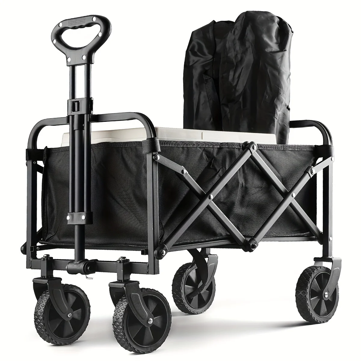 Basics Collapsible Folding Wagon, Heavy Duty, Utility Wagon for Sports, Camping, Garden, and Shopping