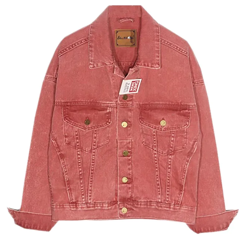 

Spring Autumn New Vintage Denim Jacket Women Fashion Short Jeans Coat Female Long Sleeves Outerwear Loose Student Clothes H2513