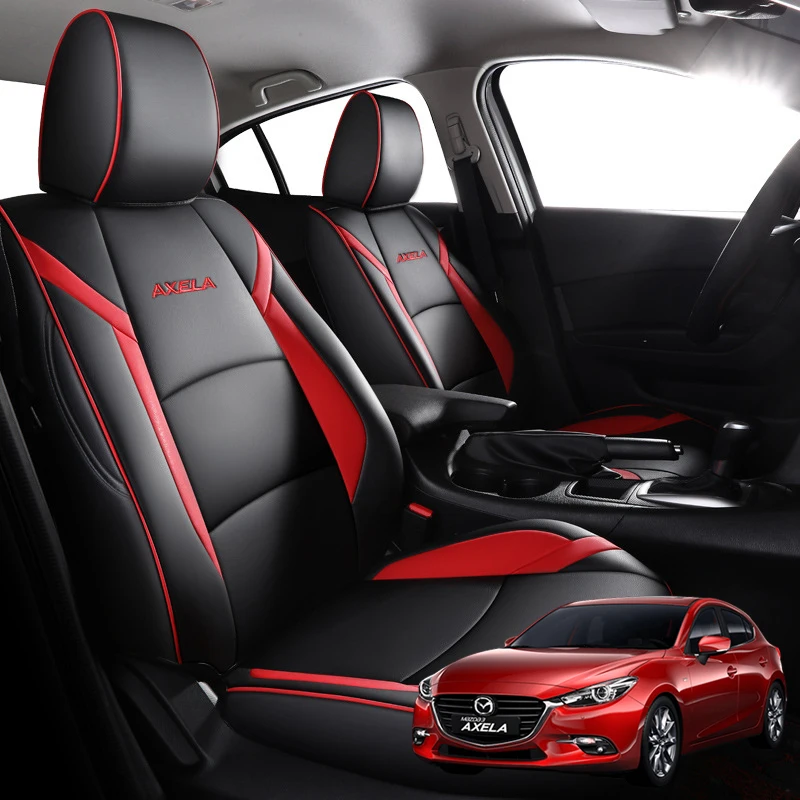 Özel Fit özel araba klozet kapağı Mazda 3 Axela için 2014 2015 2016 2017  2018 2019 deri oto koltuk minderi aksesuarları korumak - AliExpress