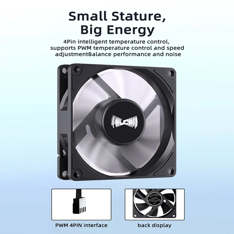 TEUCER 8015 Computer Case 80mm/92mm 4-pin PWM High Airflow Ultra-thin Cooling 1200-3000RPM Cascadable FDB Bearing Fan_voghion.com