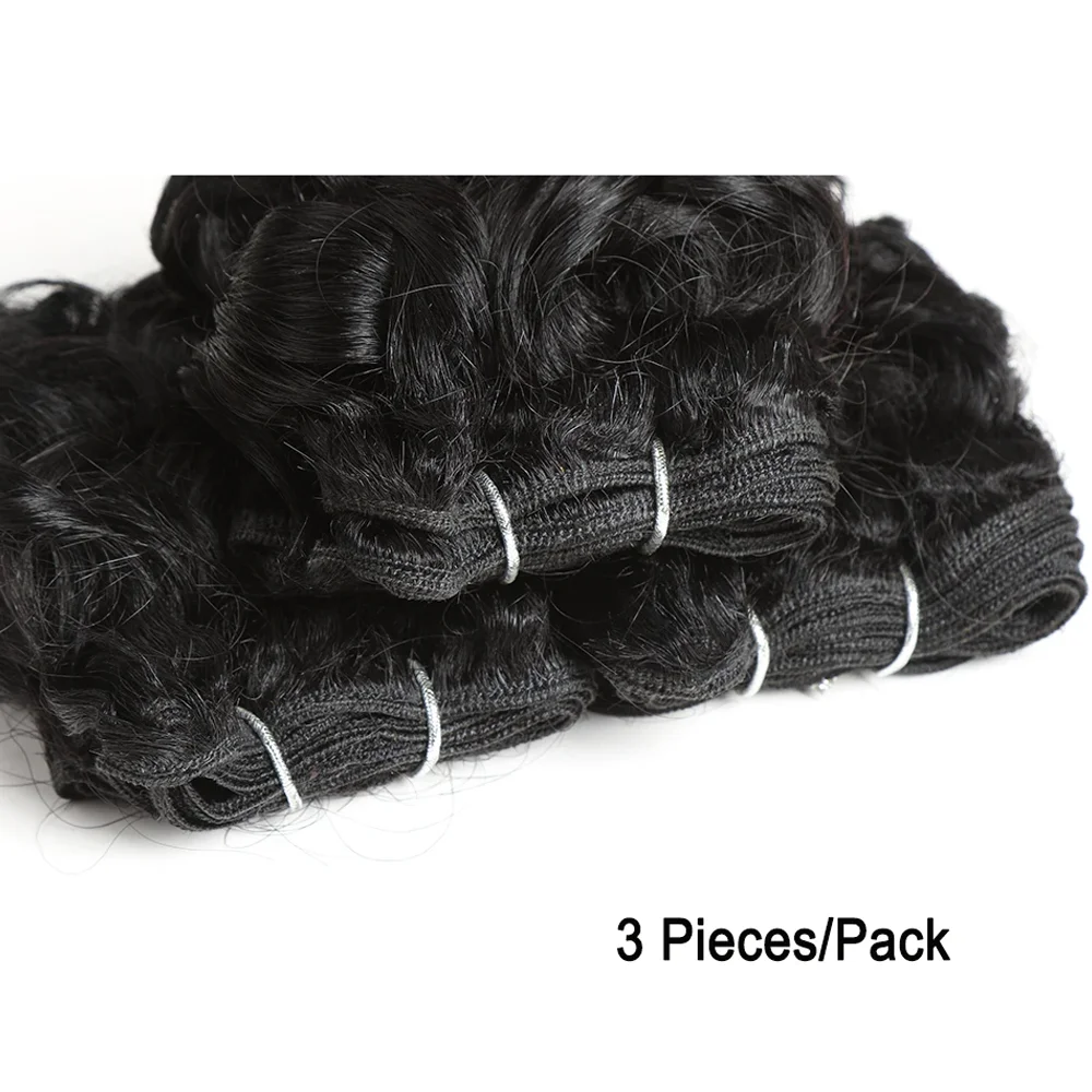 Curly Wavy Human Hair Bundles human hair bundles 8 inches Brazilian Remy Human Hair Weave Bundles Natural Sassy Curly human hair extensions 3Pcs/Lot