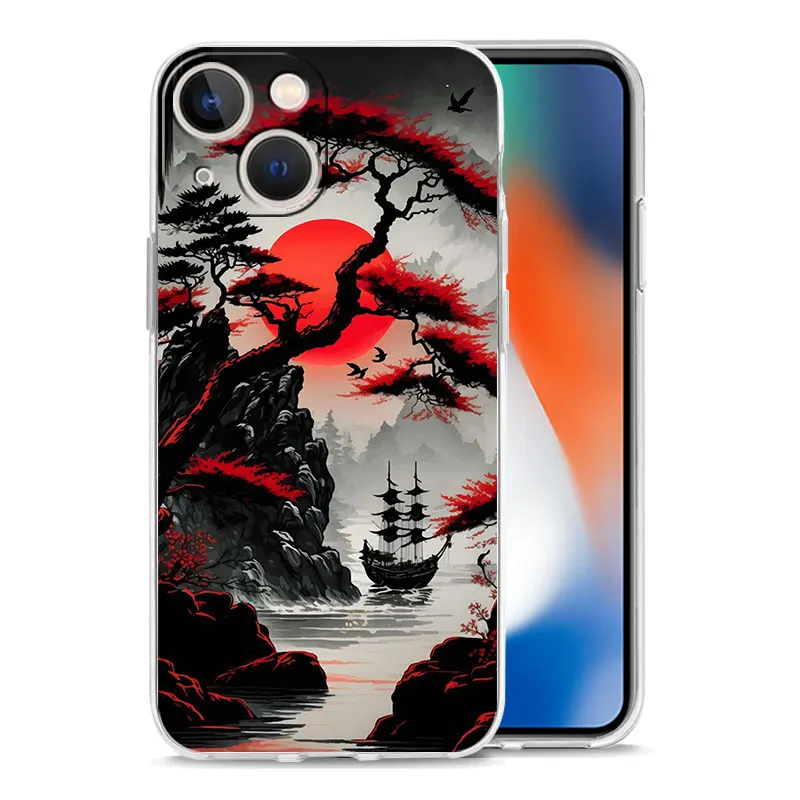 Japanese Bushido Samurai Clear Phone Case with Lens Protector