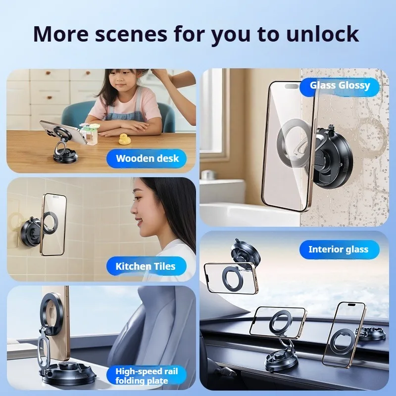 Eary Upgraded Vacuum Magnetic Car Phone Holder Magsafe 360 Rotation Ultra Suction Cup Phone Stand Mount for Your Car Accessories