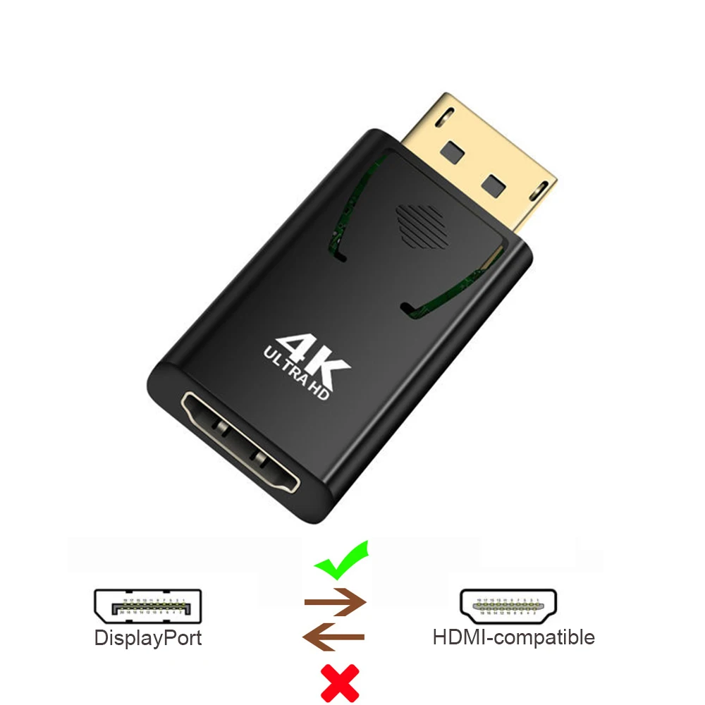 

DisplayPort to HD Port Adapter DP Male to HD Female Video Audio Cable Adapter HD 4K 1080P for PC TV Desktop Laptop Monitor