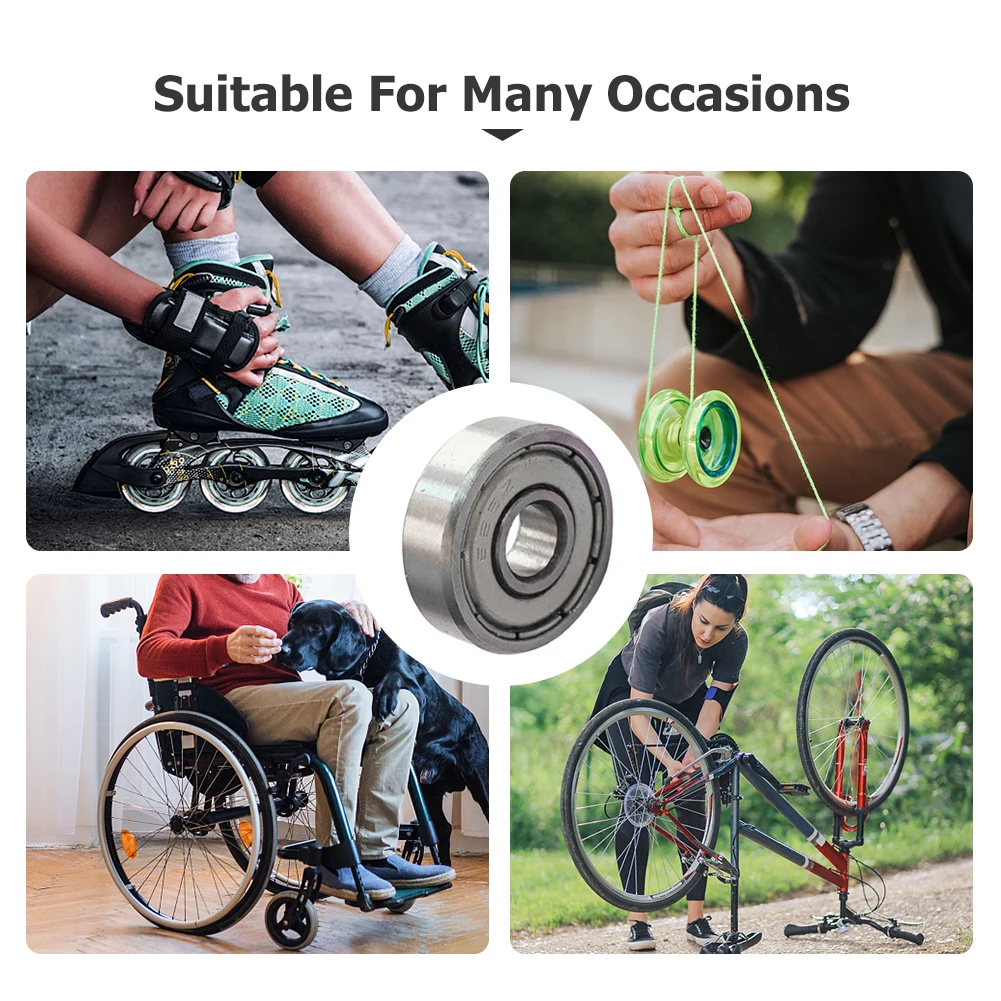 10pcs Miniature Ball Bearing 5x16x5mm 625ZZ Pulley Wheel Bearing Deep Groove Mini Bearing Carbon Steel for Skateboard Scooter