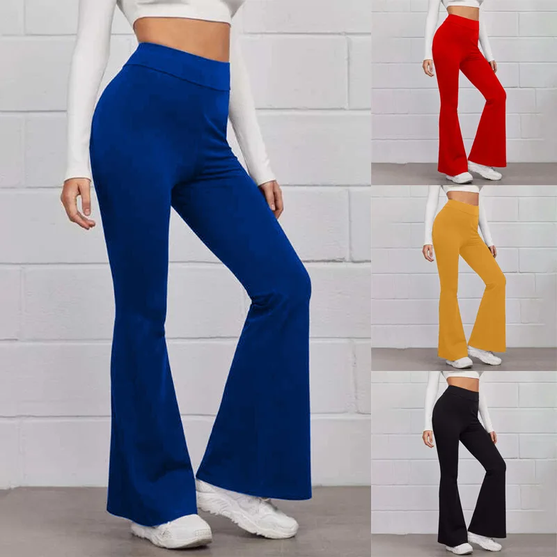 

Black Bell Bottom Pants 2023 Fall Women Sexy Push Up High Waist Stretch Skinny Flare Pants Woman Casual Sport Trousers Pantalons