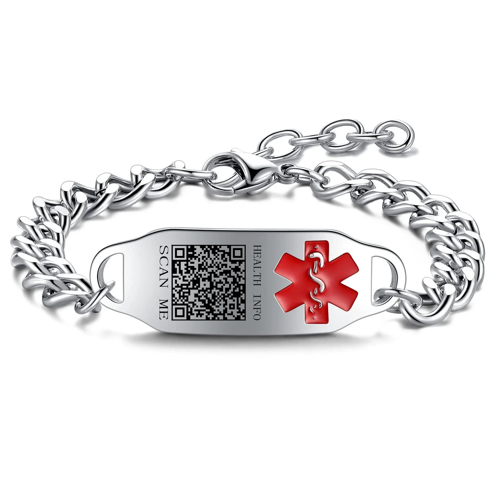 Braccialetto Medico Unisex - ID Acciaio Inossidabile Personalizzabile - Foto 10