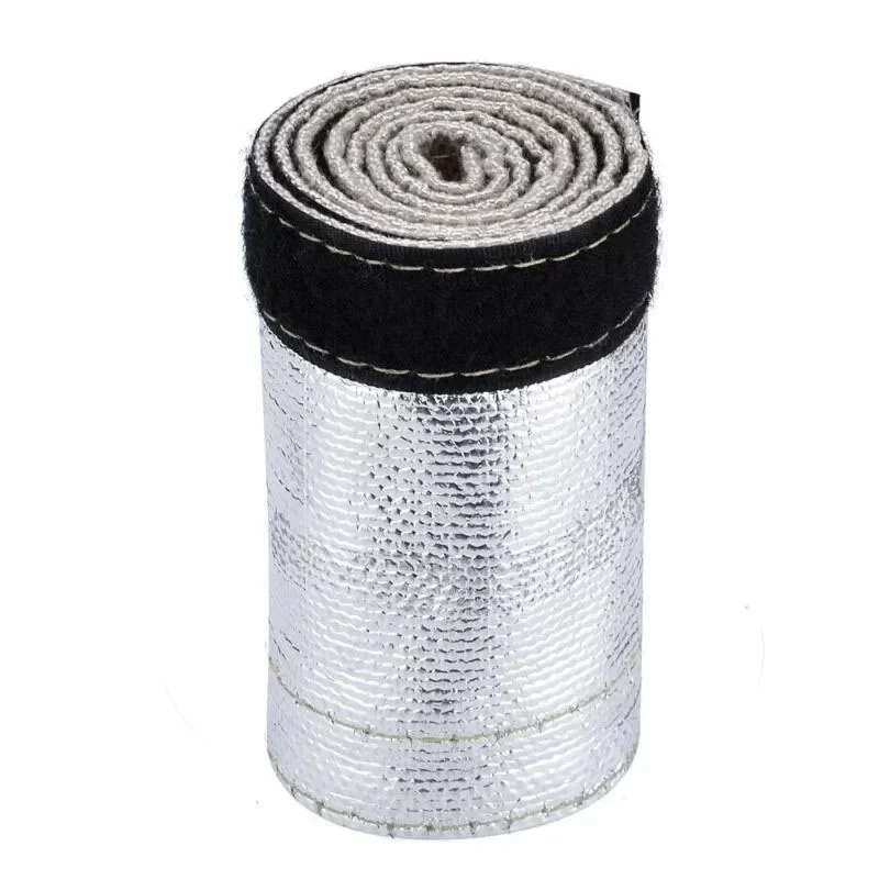 Metallic Heat Shield Sleeve Insulated Wire Hose Cover Wrap Loom Tube Protect Cover 2Ft X 4.2"/60cm*10.6*cm