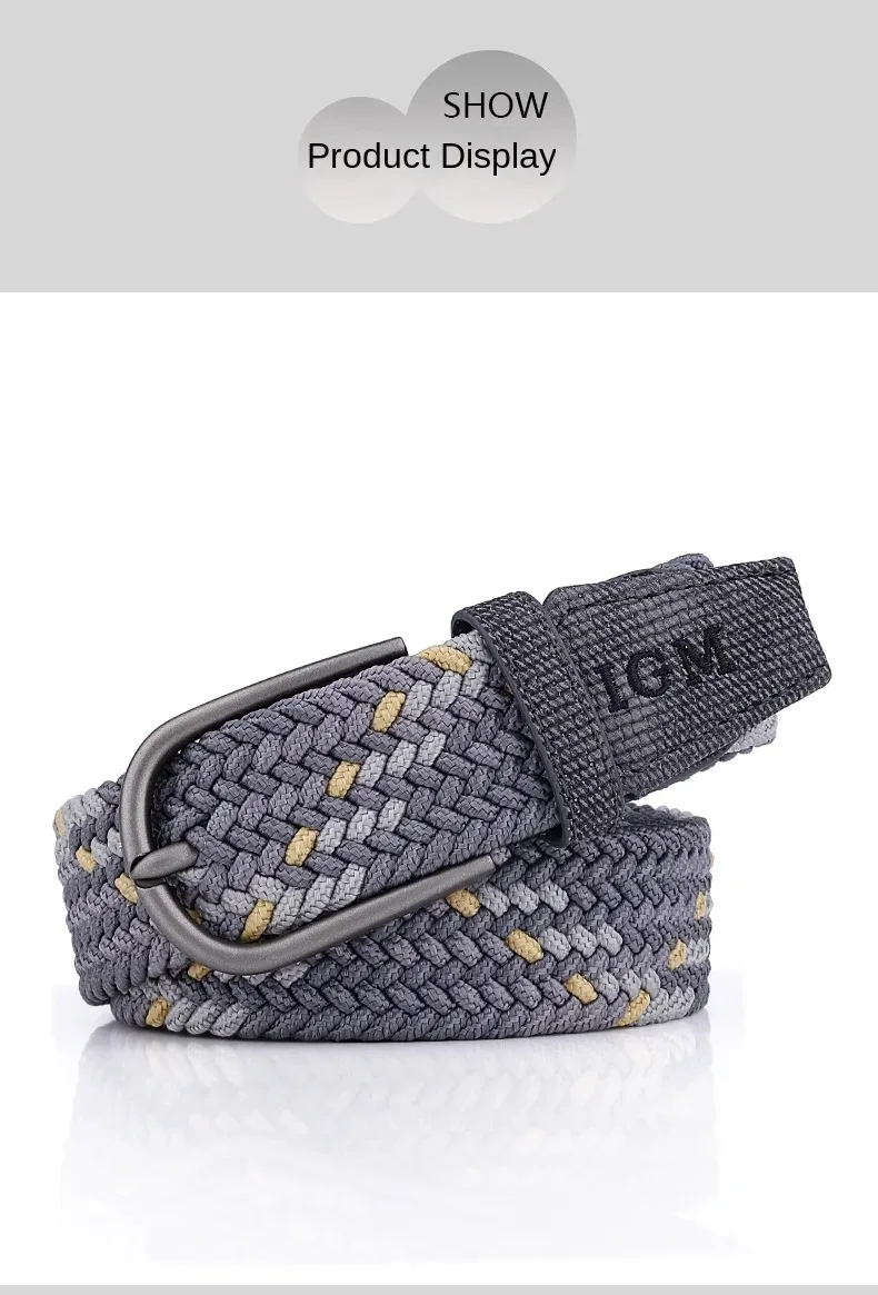 Men Belt Canvas Woven Belt Any-elastic Stretch Belt For Boys Young Versatile Pants Jeans Pin-buttoned Fashion Belt