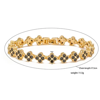 HECHENG,AAAAA Brass 18K gold-plated Flower Necklace Bracelet Jewelry Set ，for Christmas gift for women and best friend 25