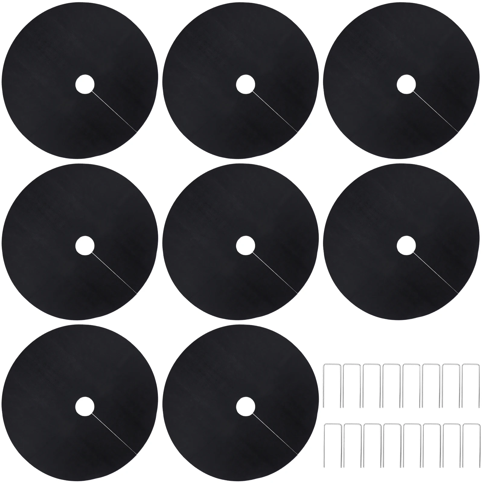 

8Pcs 32inch Non-Woven Tree Mulch Ring Reusable Tree Weed Barrier Mat