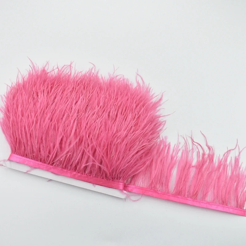 Craft White Ostrich Feathers 1 Meter Ostrich Feather Fringe Trim - 35 Color Options For Hats, Dresses, Crafts & Millinery Ostrich Black Craft Feathers