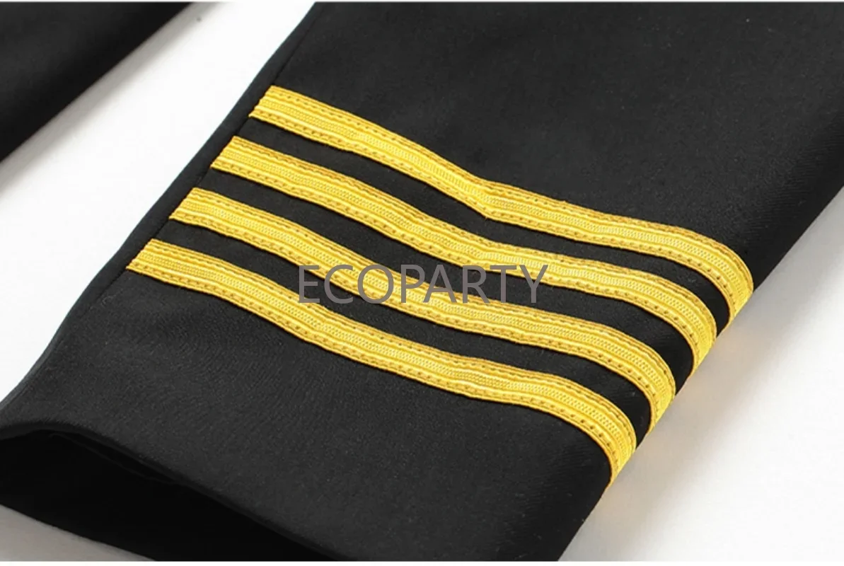 New Uniform Captain and Seafarer Clothes Men American Formal Attire Suits Jacket + Pants Aircraft Commander Mens Suits 2 Piece