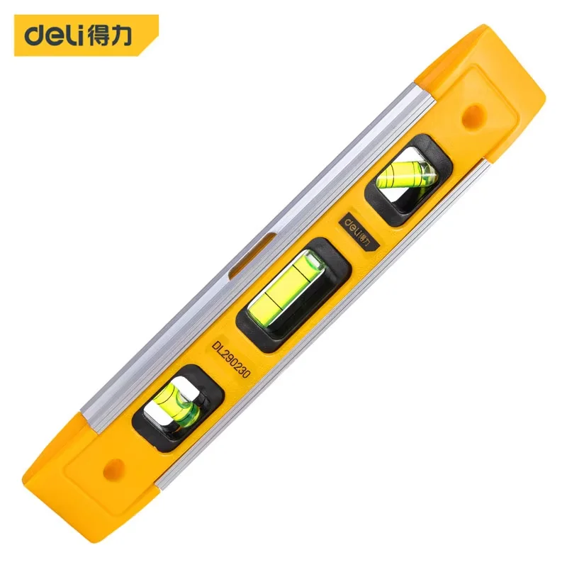 Deli 9 Inch Torpedo Level Magnetic Box Level with 45°/90°/180° Bubbles