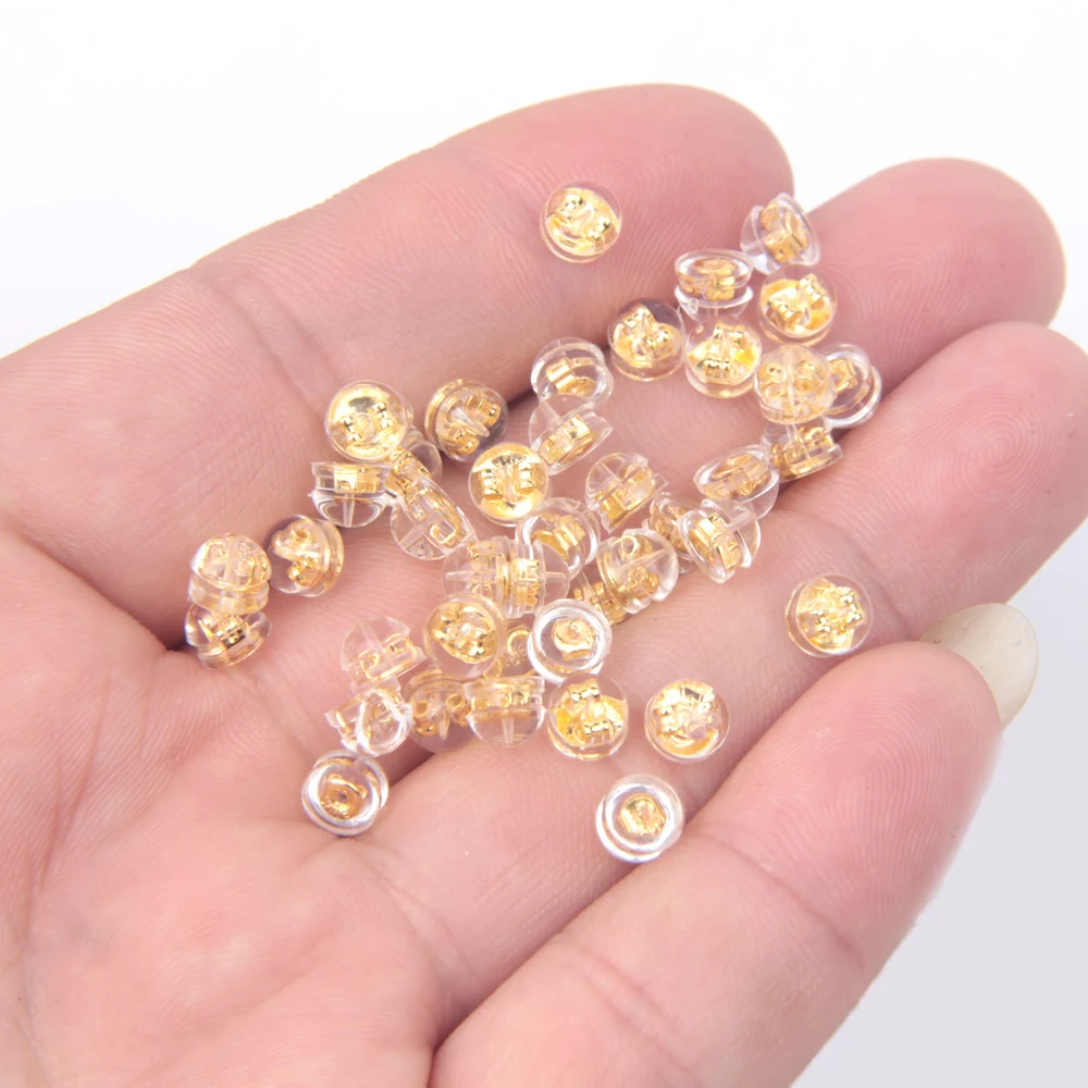 20-50 Stück weiche Silikon kautschuk Ohr stöpsel silikon beschichtete Hamburger Ohr stöpsel für Schmuck herstellung DIY Ohrring Zubehör – Detail 8