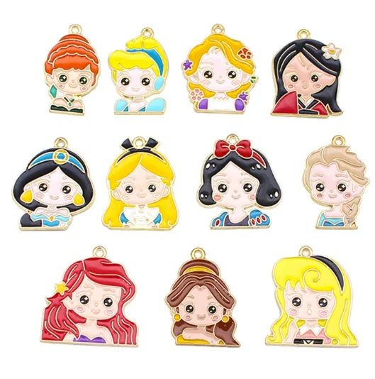 Set of 10 Colorful Cartoon Enamel Charms for Jewelry Making and DIY Projects