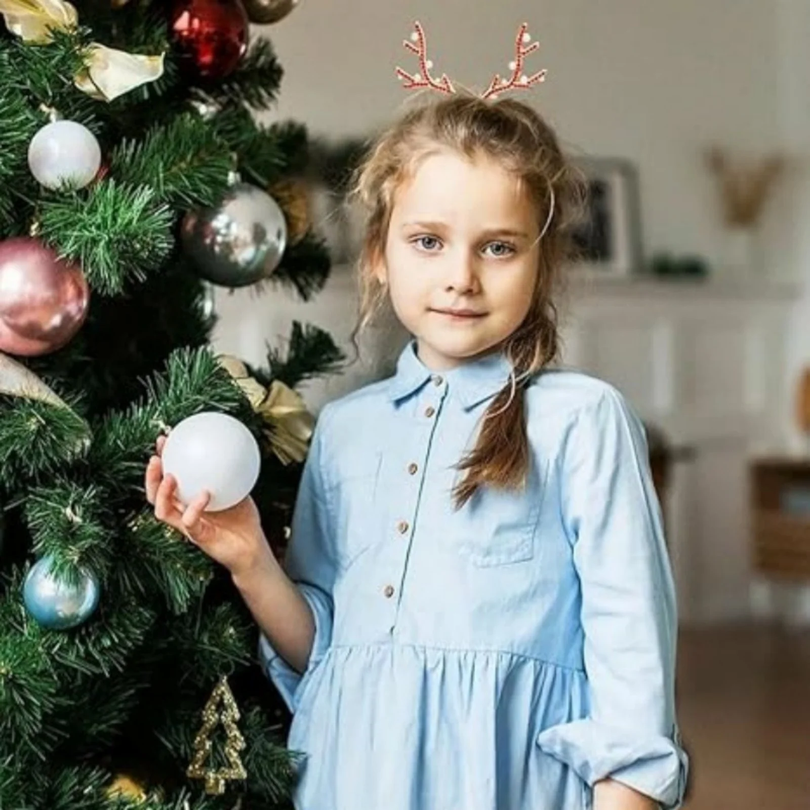 1PC Christmas Reindeer Antlers Hair Claw, Rhinestone Decorated Deer Horn Hair Clip, Festive Hair Accessories For Christmas Party